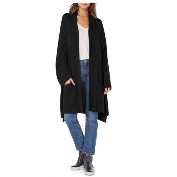 Michael Stars Shawl Collar Oversized Lagonlook Boxy Cardigan Women XS  Black - Picture 8 of 8